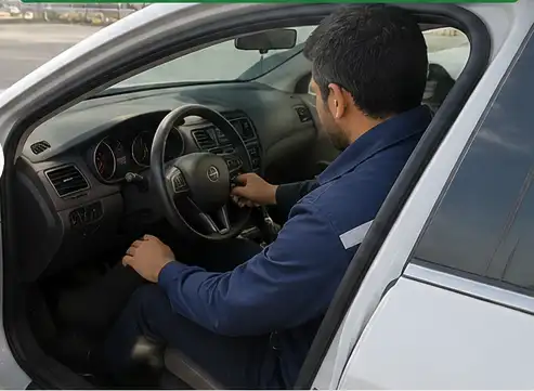 قبل از امداد: بارگیری و مهار چرخ  شاسی‌بلند لوکس در  منطقه تحت پوشش
